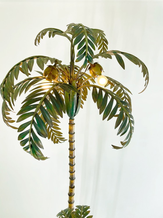 Image 1 of Vintage Stehlampe mit bemalter Palme