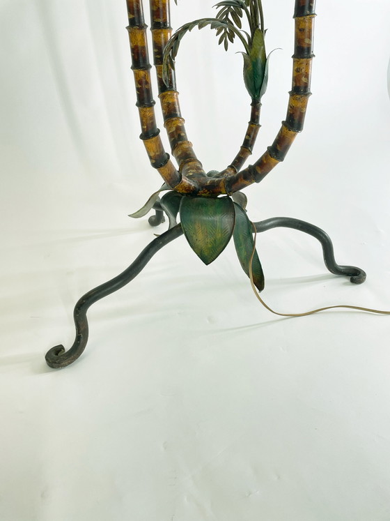 Image 1 of Vintage Stehlampe mit bemalter Palme