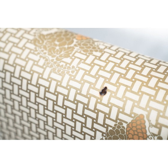 Image 1 of Vintage-Wohnzimmergarnitur aus Holz und Seide von Tommaso Barbi, Italien 1970