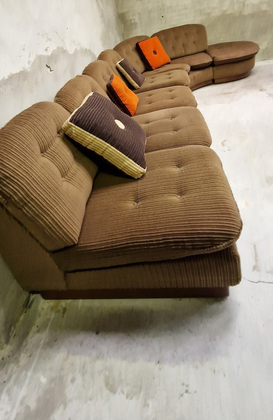 Image 1 of Modulares 70er-Jahre-Sofa aus Rippenstoff