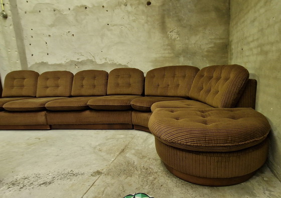 Image 1 of Modulares 70er-Jahre-Sofa aus Rippenstoff