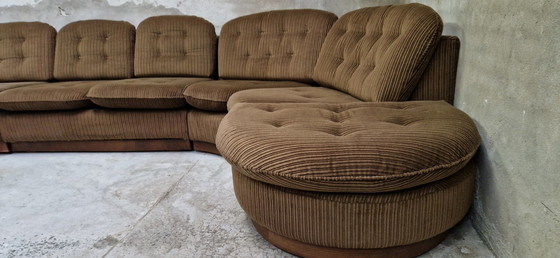 Image 1 of Modulares 70er-Jahre-Sofa aus Rippenstoff