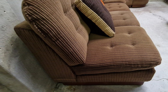 Image 1 of Modulares 70er-Jahre-Sofa aus Rippenstoff