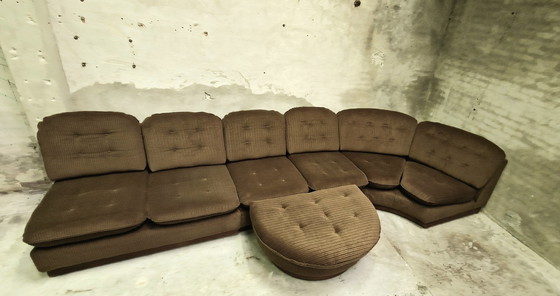 Image 1 of Modulares 70er-Jahre-Sofa aus Rippenstoff