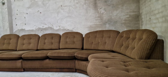 Image 1 of Modulares 70er-Jahre-Sofa aus Rippenstoff