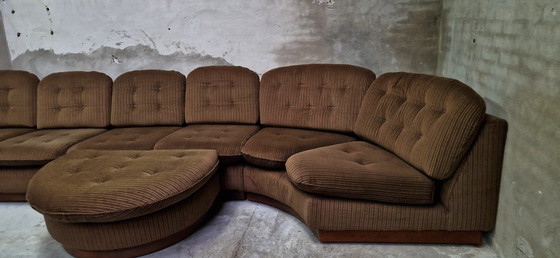 Image 1 of Modulares 70er-Jahre-Sofa aus Rippenstoff