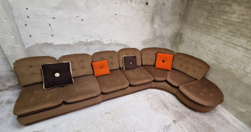 Modulares 70er-Jahre-Sofa aus Rippenstoff