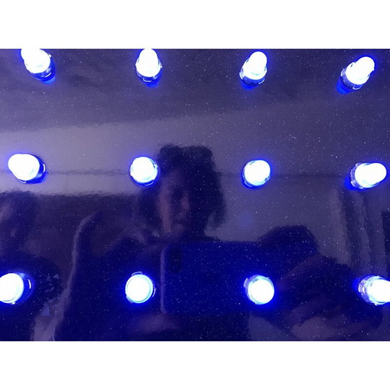 Image 1 of Schwarz lackierte Metall-Leuchtplatte, 1990