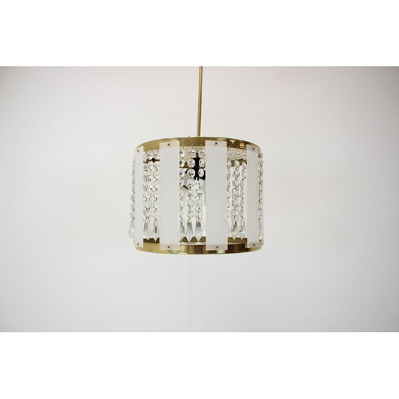 Image 1 of Vintage-Kronleuchter aus Kristall und Kunststoff von Jablonecke Sklarny, Tschechien 1970