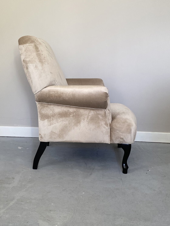 Image 1 of Klassischer Sessel in Gold Velours Stoff