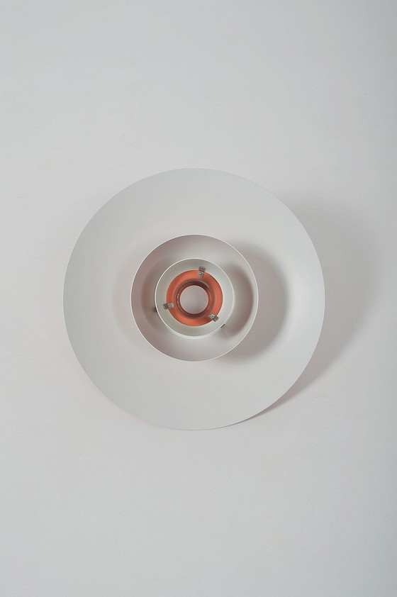 Image 1 of Rote Hängelampe PH 4/3 von Poul Henningsen für Louis Poulsen, 1960er Jahre