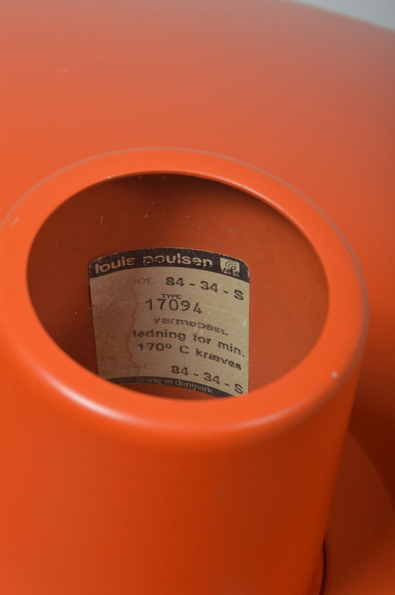Image 1 of Rote Hängelampe PH 4/3 von Poul Henningsen für Louis Poulsen, 1960er Jahre
