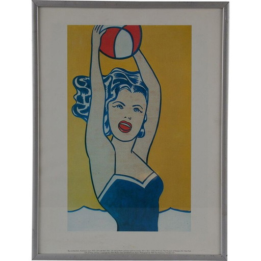 Vintage-Plakat "Mädchen mit Ball" von Roy Liechtenstein, 1989
