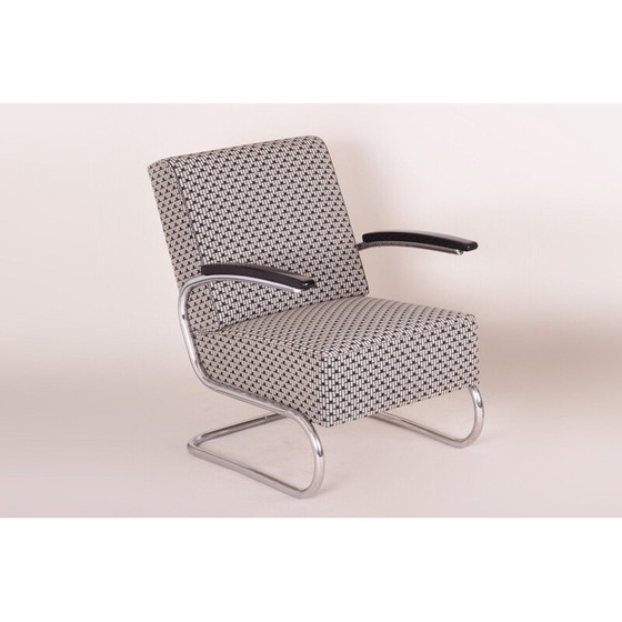 Image 1 of Gemusterter Vintage-Sessel von Mücke Melder, Tschechoslowakei 1930