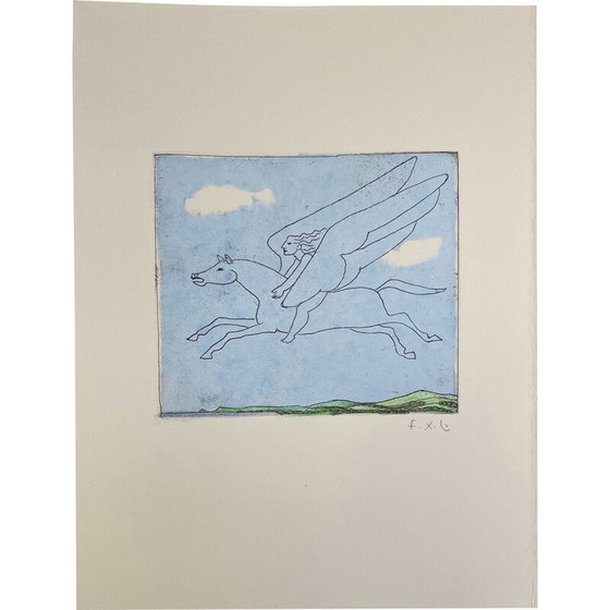 Image 1 of Vintage-Gravur "Pegasus" von François-Xavier Lalanne, Frankreich 2005er