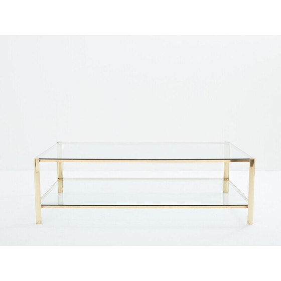 Image 1 of Vintage Couchtisch aus massiver Bronze von Jacques Théophile Lepelletier für Broncz, 1960