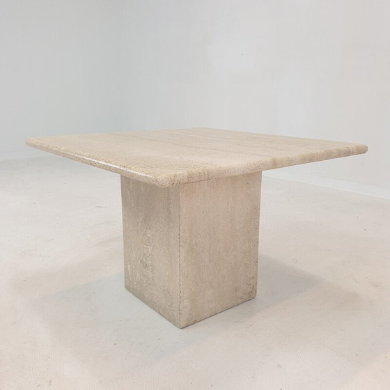 Image 1 of Italienischer Vintage-Couchtisch aus Travertin, 1980er Jahre