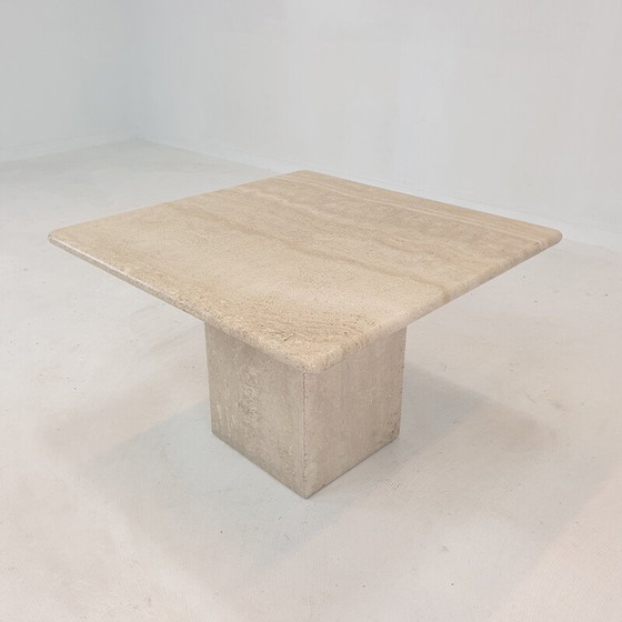 Image 1 of Italienischer Vintage-Couchtisch aus Travertin, 1980er Jahre