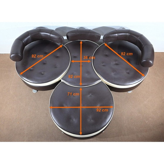 Image 1 of 3-Sitzer-Sofa mit Ottomane von Mario Spinelli für Formenti, Italien 1980