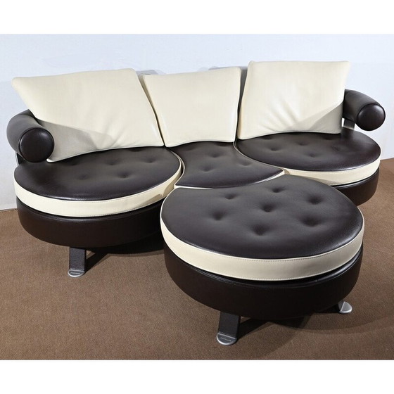 Image 1 of 3-Sitzer-Sofa mit Ottomane von Mario Spinelli für Formenti, Italien 1980