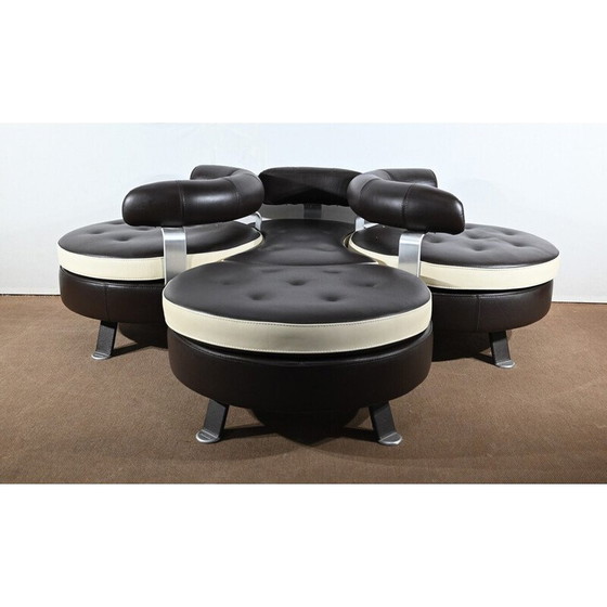 Image 1 of 3-Sitzer-Sofa mit Ottomane von Mario Spinelli für Formenti, Italien 1980