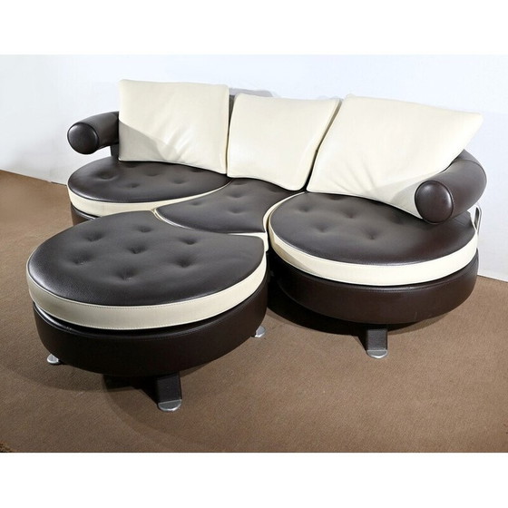 Image 1 of 3-Sitzer-Sofa mit Ottomane von Mario Spinelli für Formenti, Italien 1980