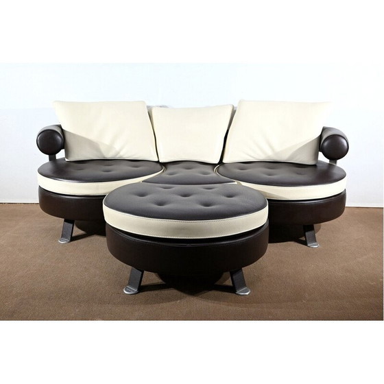 Image 1 of 3-Sitzer-Sofa mit Ottomane von Mario Spinelli für Formenti, Italien 1980