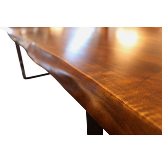 Image 1 of Vintage-Tisch aus Metall und Nussbaum