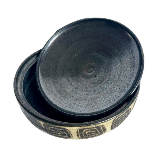 Vintage Keramikschüssel mit Deckel, Bronkhorst, Niederlande 1970er