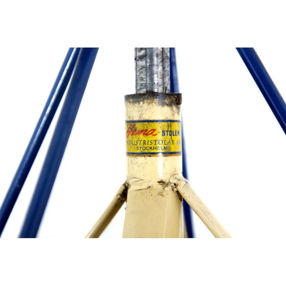 Image 1 of Vintage Hocker aus Buchenholz und Metall, Schweden 1960