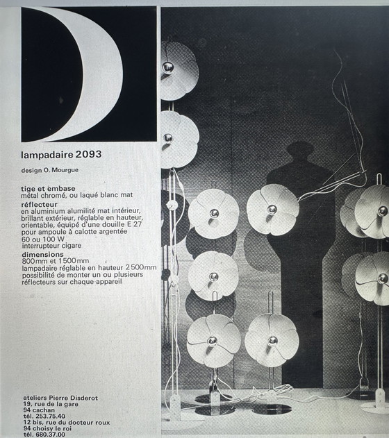 Image 1 of Paar Wandleuchten Fleur D'Olivier Mourgue