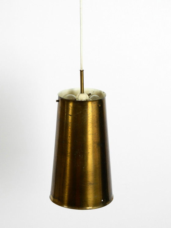 Image 1 of Große Mid Century Modern Kupfer Pendelleuchte mit 4 Sockel