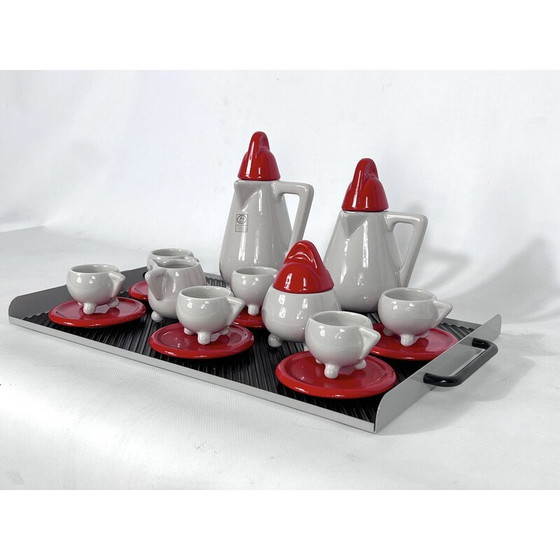 Image 1 of Vintage-Keramik-Kaffeeservice von Mas für Memphis Milano, 1980er Jahre