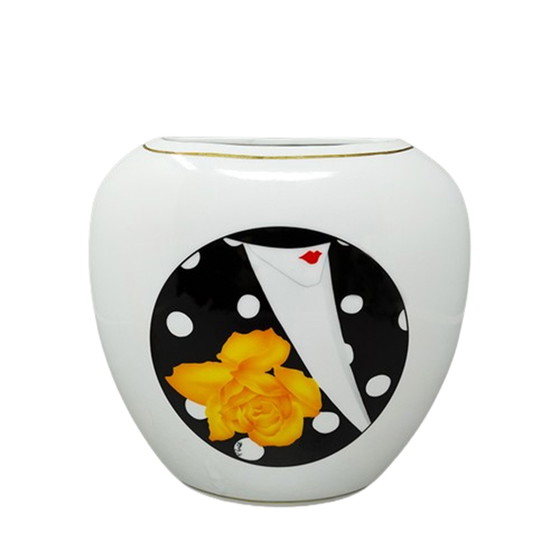 Image 1 of Porzellanvase aus den 1970er Jahren von R. Ortol für Limoges. Hergestellt in Frankreich