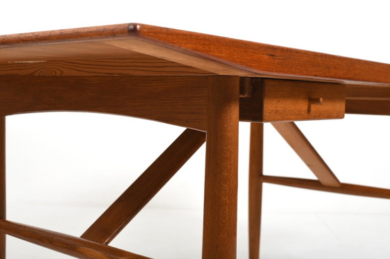 Image 1 of Feiner dänischer freistehender Schreibtisch aus Teak und Eiche 1960er Jahre