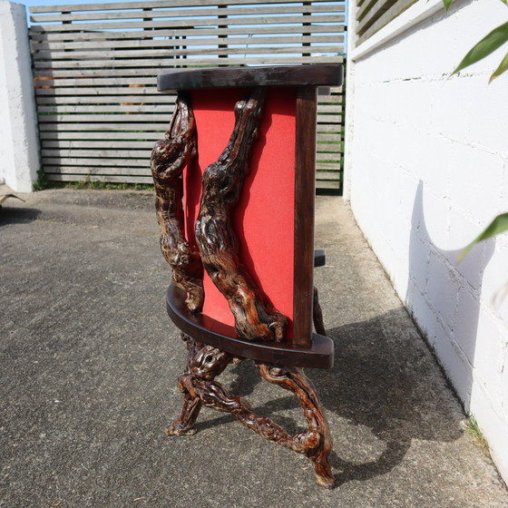 Image 1 of Französisch Vintage Rebe Holz skulpturalen Bar-Theke mit einer großen Rebe Wandregal-50S