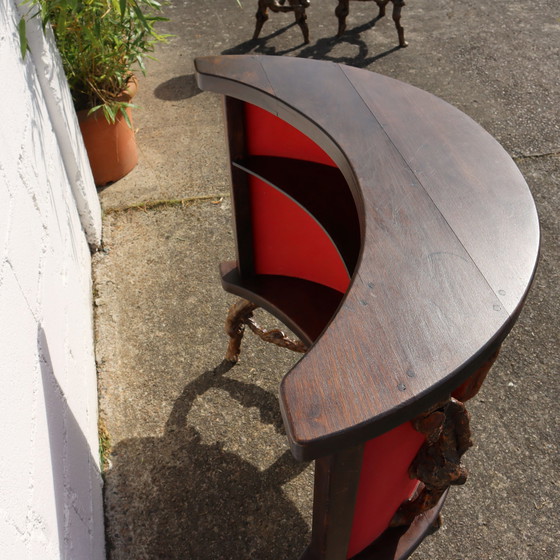 Image 1 of Französisch Vintage Rebe Holz skulpturalen Bar-Theke mit einer großen Rebe Wandregal-50S