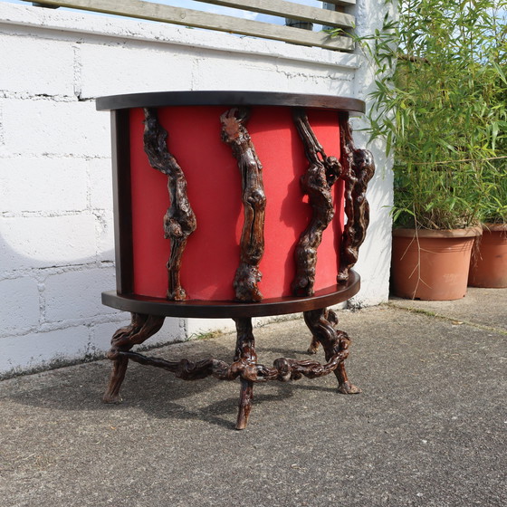 Image 1 of Französisch Vintage Rebe Holz skulpturalen Bar-Theke mit einer großen Rebe Wandregal-50S