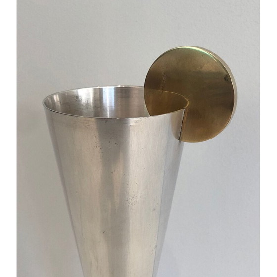 Image 1 of Champagnerflöte aus Silber und Messing von Padova A.Pozzi, Italien 1950
