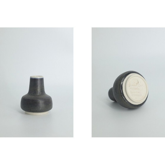 Image 1 of Alte Sammlervase aus anthrazitfarbenem Steinzeug von Gunnar Borg für Höganäs Keramik, Schweden 1960