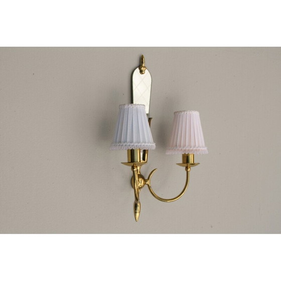 Image 1 of Alte Messing-Wandlampe mit Spiegel, 1950