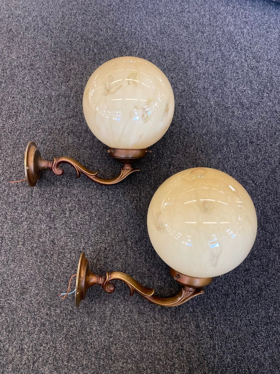 Image 1 of 2x Jugendstil-Wandlampe