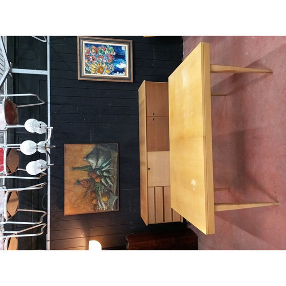 Image 1 of Eschenfurnierter Vintage-Esstisch,