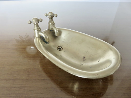 Alte Seifenschale aus Bronze in Form einer Badewanne, Frankreich, 30er Jahre 40er Jahre