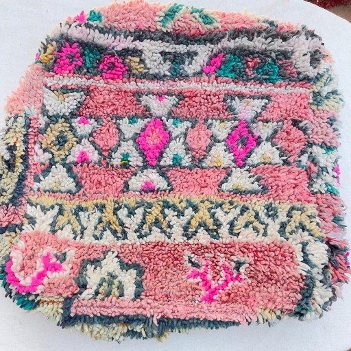Vintage Fußhocker Rosa, Marokkanischer Fußhocker Rosa