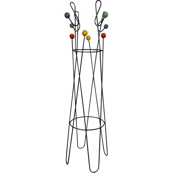 Image 1 of Vintage-Garderobe "Violinschlüssel" aus lackiertem Metall von Roger Feraud, 1950