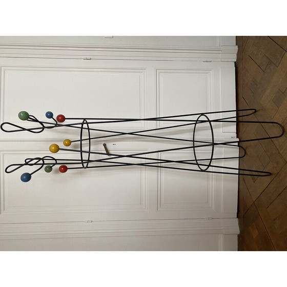 Image 1 of Vintage-Garderobe "Violinschlüssel" aus lackiertem Metall von Roger Feraud, 1950