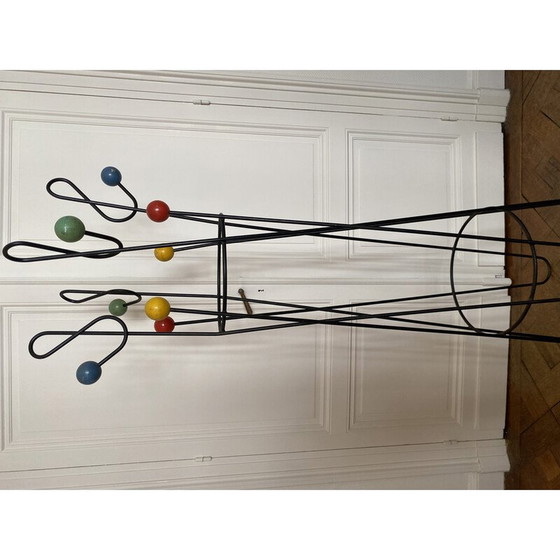 Image 1 of Vintage-Garderobe "Violinschlüssel" aus lackiertem Metall von Roger Feraud, 1950