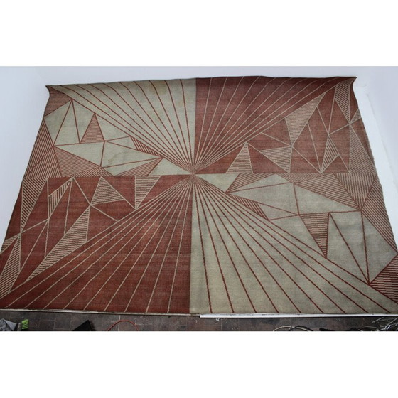 Image 1 of Geometrischer Teppich Vintage, Tschechoslowakei 1950