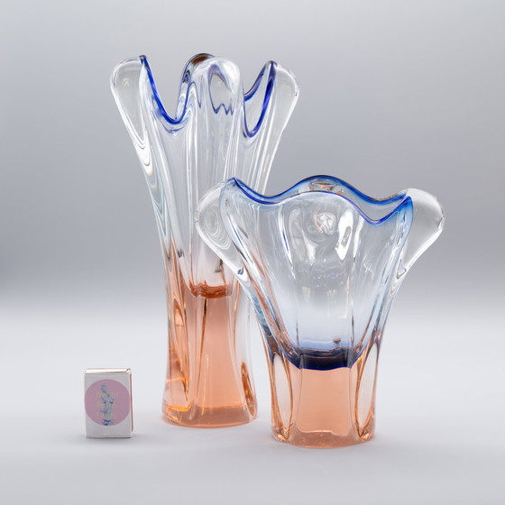 Image 1 of 2x Josef Hospodka Chřibská Borske Sklo Vase